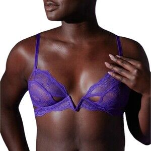 NWT Thistle and Spire Kane Bra V-wire Ultraviolet Purple Lace size 40C